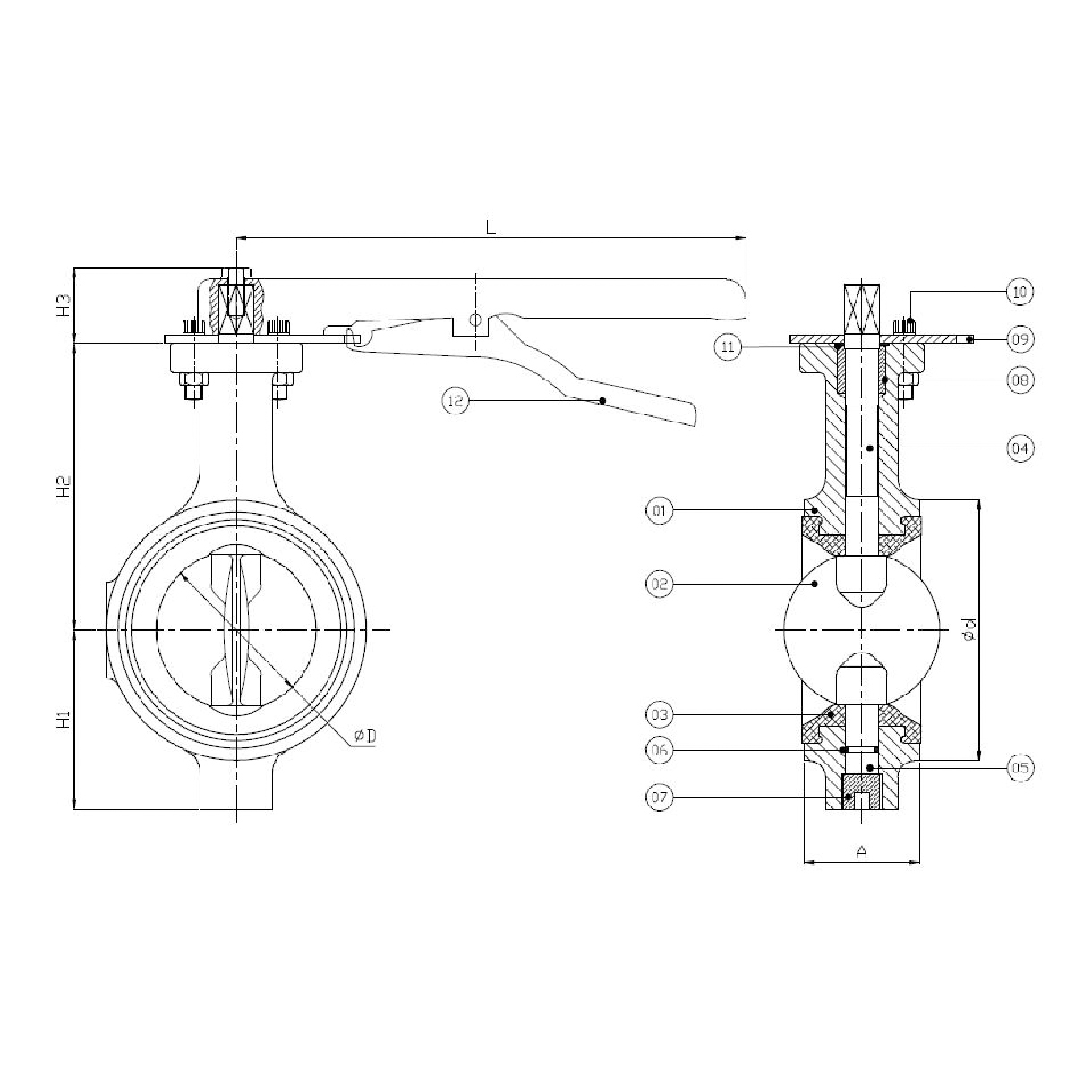 Butterfly Valve - (Lever Type)